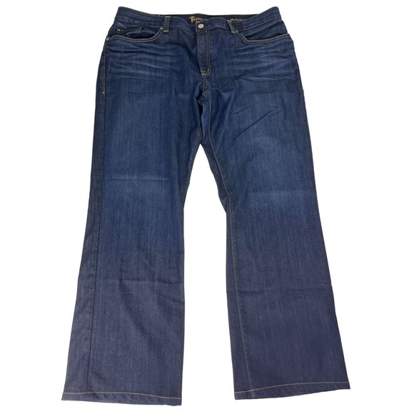 Fidelity 50-11 Cotton Blend Bootcut Denim Jeans Mens 42 Komodo Dark Wash Pockets - Picture 1 of 11